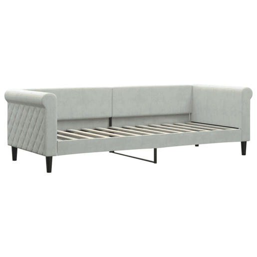 Sofá-cama, Sofá conversível 80x200 cm veludo cinzento-claro Sofá-cama, Sofá conversível 80x200 cm veludo cinzento-claro