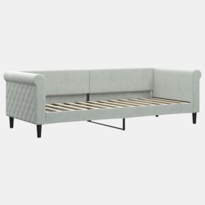 Sofá-cama, Sofá conversível 80x200 cm veludo cinzento-claro