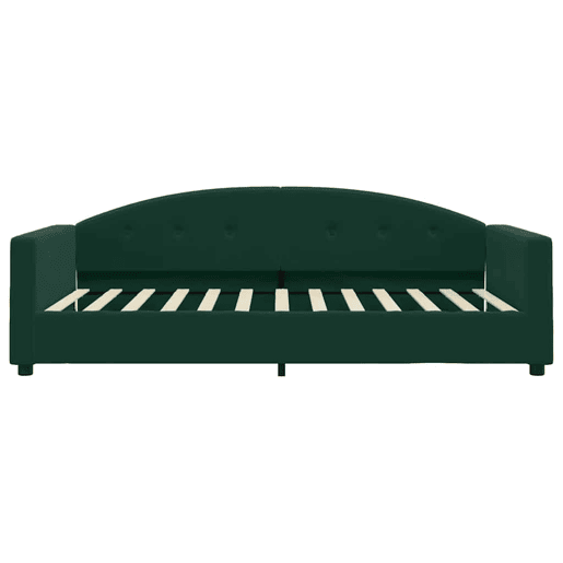Sofá-cama, Sofá conversível com colchão 100x200 cm veludo verde-escuro Sofá-cama, Sofá conversível com colchão 100x200 cm veludo verde-escuro