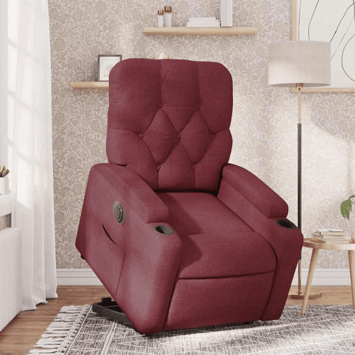 Poltrona reclinável - Poltrona relax elétrica tecido vermelho-tinto