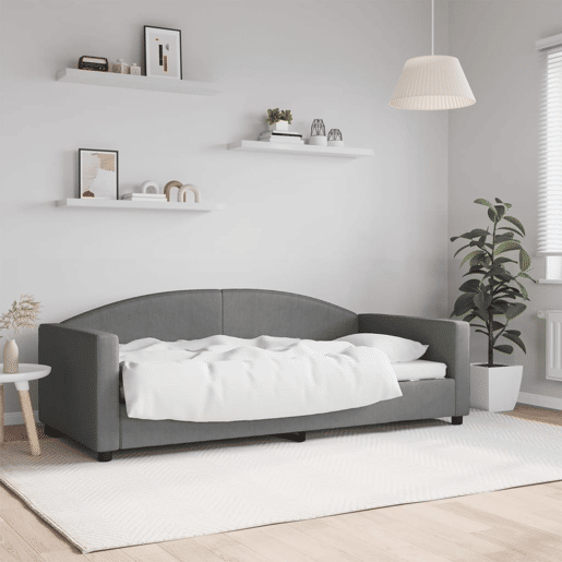 Sofá-cama, Sofá conversível 90x190 cm tecido cinzento-escuro