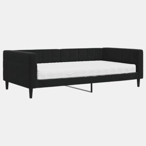 Sofá-cama, Sofá conversível com colchão 100x200 cm veludo preto