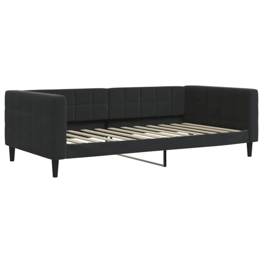 Sofá-cama, Sofá conversível com colchão 100x200 cm veludo preto