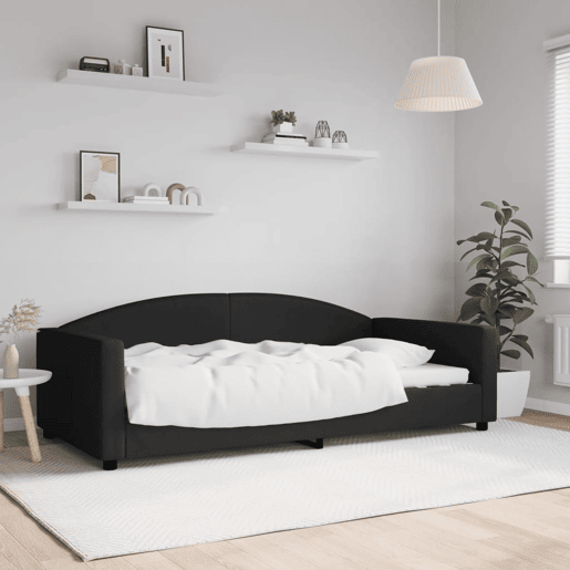 Sofá-cama, Sofá conversível 100x200 cm tecido preto