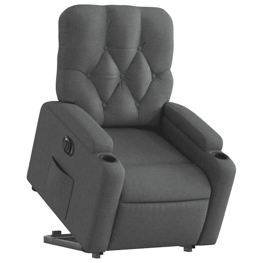 Poltrona reclinável - Poltrona relax elétrica tecido cinzento-escuro