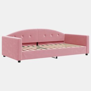 Sofá-cama, Sofá conversível 100x200 cm veludo rosa