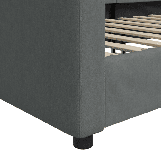 Sofá-cama, Sofá conversível 100x200 cm tecido cinzento-escuro
