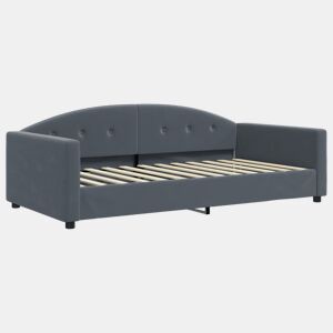 Sofá-cama, Sofá conversível 100x200 cm veludo cinzento-escuro