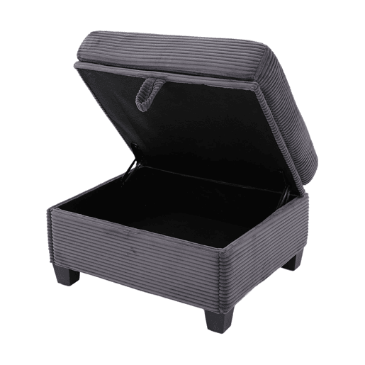 Sofá Cord 3 lugares - Conforto em espuma, consola central removível, USB-C, cinza escuro
