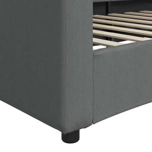 Sofá-cama, Sofá conversível 100x200 cm tecido cinzento-escuro