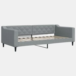 Sofá-cama, Sofá conversível 90x200 cm tecido cinzento-claro