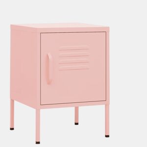 Lote de 2 Mesas De Cabeceira - Mesinhas De Cabeceira 35x35x51 cm aço rosa
