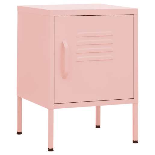 Lote de 2 Mesas De Cabeceira - Mesinhas De Cabeceira 35x35x51 cm aço rosa