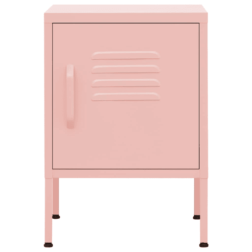 Lote de 2 Mesas De Cabeceira - Mesinhas De Cabeceira 35x35x51 cm aço rosa