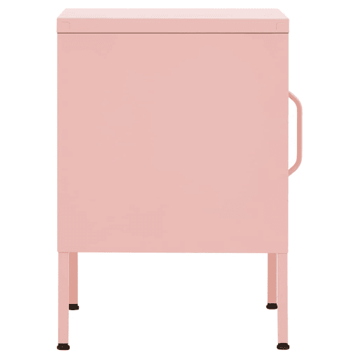 Lote de 2 Mesas De Cabeceira - Mesinhas De Cabeceira 35x35x51 cm aço rosa