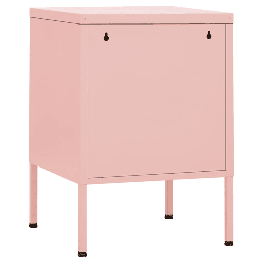 Lote de 2 Mesas De Cabeceira - Mesinhas De Cabeceira 35x35x51 cm aço rosa