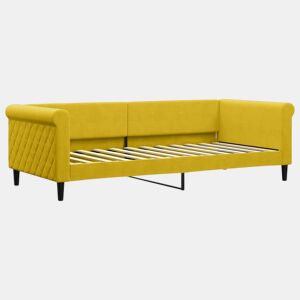 Sofá-cama, Sofá conversível 90x200 cm veludo amarelo