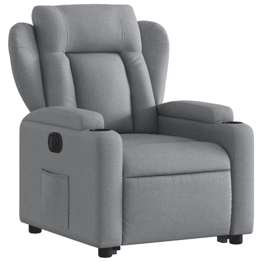 Poltrona reclinável - Poltrona relax elétrica tecido cinzento-claro