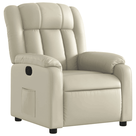 Poltrona reclinável - Poltrona relax couro artificial cor creme