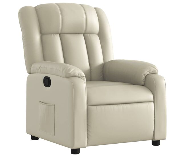 Sillón reclinable - sillón relax de cuero sintético crema