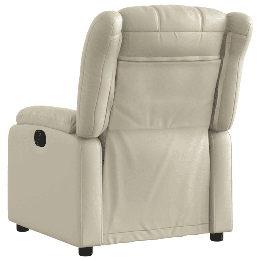 Poltrona reclinável - Poltrona relax couro artificial cor creme
