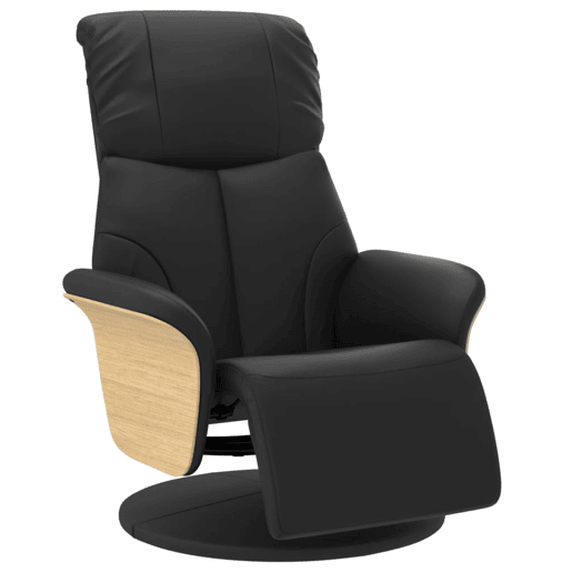 Cadeira reclinável - Poltrona relax com apoio de pés couro artificial preto Cadeira reclinável - Poltrona relax com apoio de pés couro artificial preto