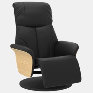 Cadeira reclinável - Poltrona relax com apoio de pés couro artificial preto