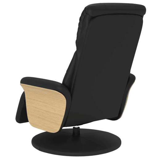 Cadeira reclinável - Poltrona relax com apoio de pés couro artificial preto Cadeira reclinável - Poltrona relax com apoio de pés couro artificial preto