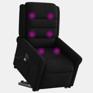 Poltrona elétrica elevatória massagens - Poltrona relax tecido preto