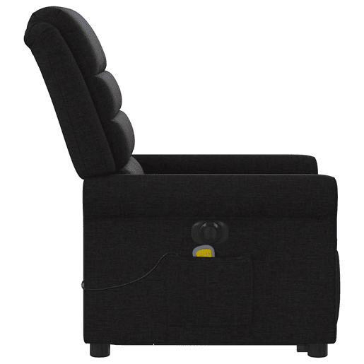 Poltrona elétrica elevatória massagens - Poltrona relax tecido preto Poltrona elétrica elevatória massagens - Poltrona relax tecido preto