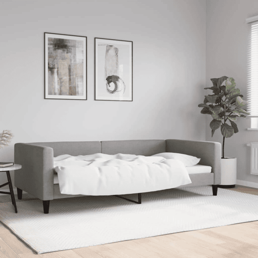 Sofá-cama, Sofá conversível 100x200 cm tecido cinzento-claro Sofá-cama, Sofá conversível 100x200 cm tecido cinzento-claro