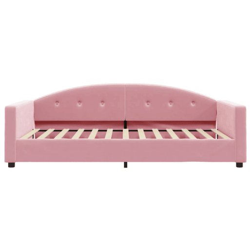 Sofá-cama, Sofá conversível com colchão 100x200 cm veludo rosa
