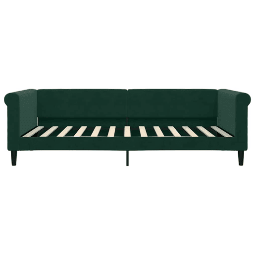 Sofá-cama, Sofá conversível com colchão 100x200 cm veludo verde-escuro