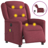 Poltrona reclinável de massagens - Poltrona relax elétrica tecido vermelho tinto