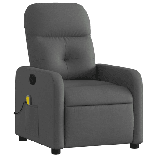 Poltrona de massagens reclinável - Poltrona relax tecido cinzento-escuro