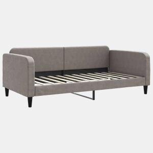 Sofá-cama, Sofá conversível 100x200 cm tecido cinzento-acastanhado