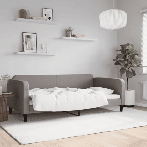 Sofá-cama, Sofá conversível 100x200 cm tecido cinzento-acastanhado Sofá-cama, Sofá conversível 100x200 cm tecido cinzento-acastanhado