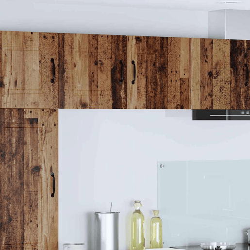 Lote de 2 Armários de cozinha suspendidos - Cozinha modular Colgantes com prateleira Madeira Antiga