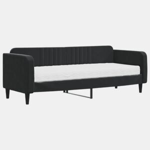Sofá-cama, Sofá conversível com colchão 80x200 cm veludo preto