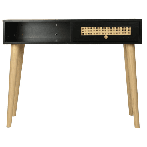 Consola de cana Marine - 100 x 29 x 81 cm - Preto