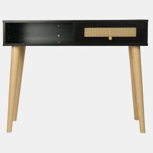 Consola de cana Marine - 100 x 29 x 81 cm - Preto
