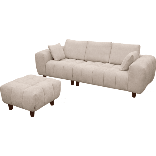 Otomano para sofá reto Matignon - 70 x 70 x 46 cm - Bege