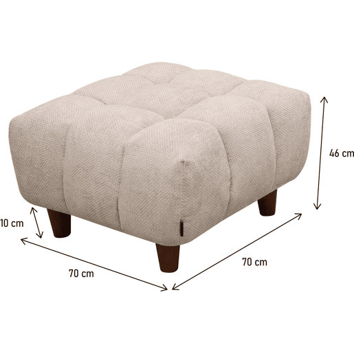 Otomano para sofá reto Matignon - 70 x 70 x 46 cm - Bege