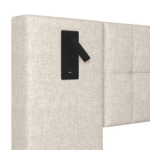 Cama estofada 180x200 cm - Com faixa LED, cabeceira com spot, USB - Bege Cama estofada 180x200 cm - Com faixa LED, cabeceira com spot, USB - Bege