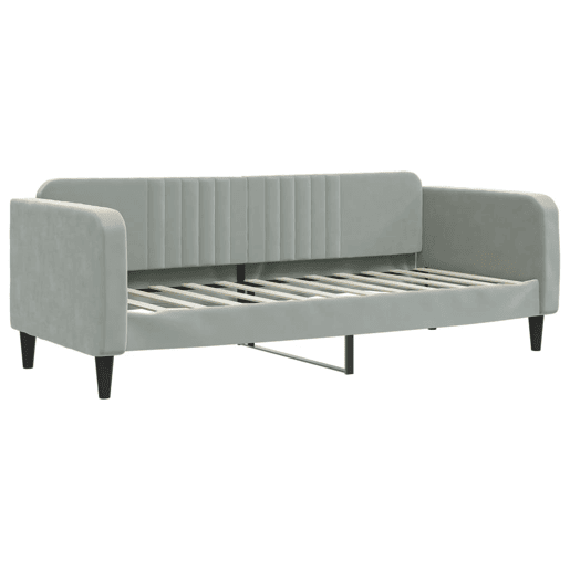 Sofá-cama, Sofá conversível com colchão 80x200 cm veludo cinzento-claro