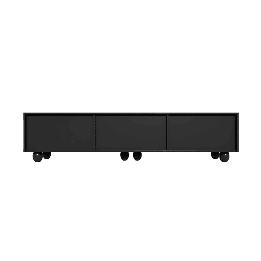 Móvel de TV 180 cm - Minimalista, elegante com pés de madeira - Preto