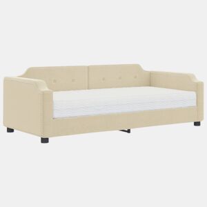 Sofá-cama, Sofá conversível com colchão 80x200 cm tecido cor creme