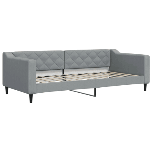 Sofá-cama, Sofá conversível com colchão 90x200 cm tecido cinzento-claro