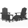 Cadeiras jardim - Cadeiras exterior Adirondack c apoio de pésmesa PEAD antracite