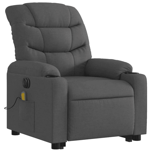 Poltrona elétrica elevatória massagens - Poltrona relax tecido cinzento-escuro